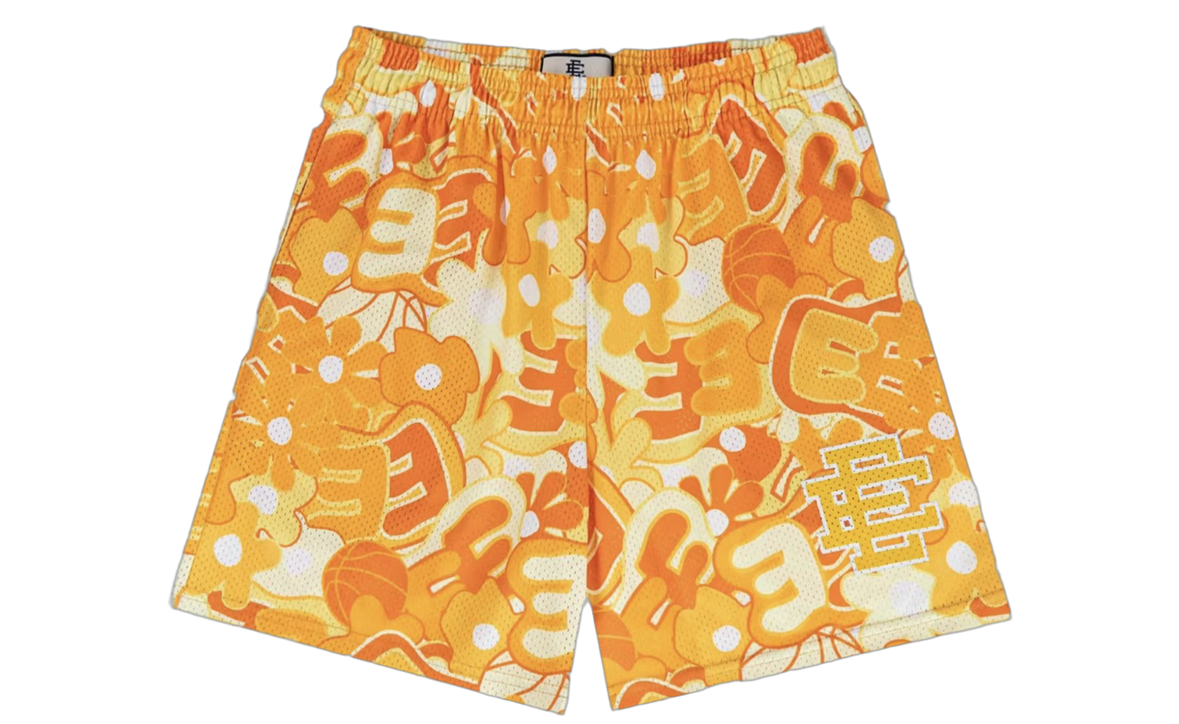 Yellow Eric Emanuel Hawaiian shorts